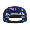 Autism Awareness Baseball Cap Funny Flat Brimmed Hat 3D Printed Snapback Flat Bill Hip Hop Hat for Men and Women