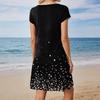 Summer Dresses For Women Loose Square Neck Cap Sleeve Casual Beach Vacation Tshirt Dress Sundresses With Pockets