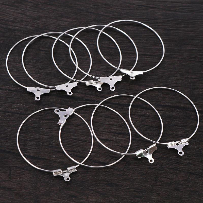 30pcs 20 25 30 35 40 45mm Hoop Earrings Big Circle Ear Wire Hoops Earrings Findings For DIY Jewelry Making Supplies Accessories