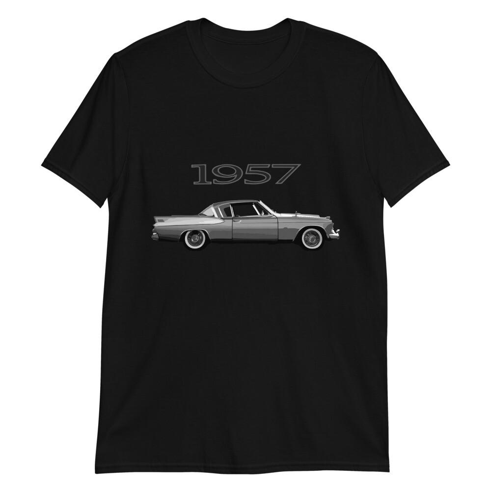1957 Studebaker Antieke Klassieke Auto T-shirt met Korte Mouwen