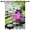 Orchid Dewdrop Zen Stone Arrow Bamboo Curtains for Bedroom Living Room Drapes Kitchen Children's Room Window Curtain Home Decor