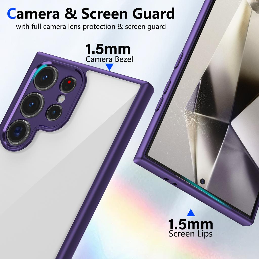 For Samsung Galaxy S25 Ultra Case Matte Skin Touch Clear PC + TPU Shockproof Phone Back Cover