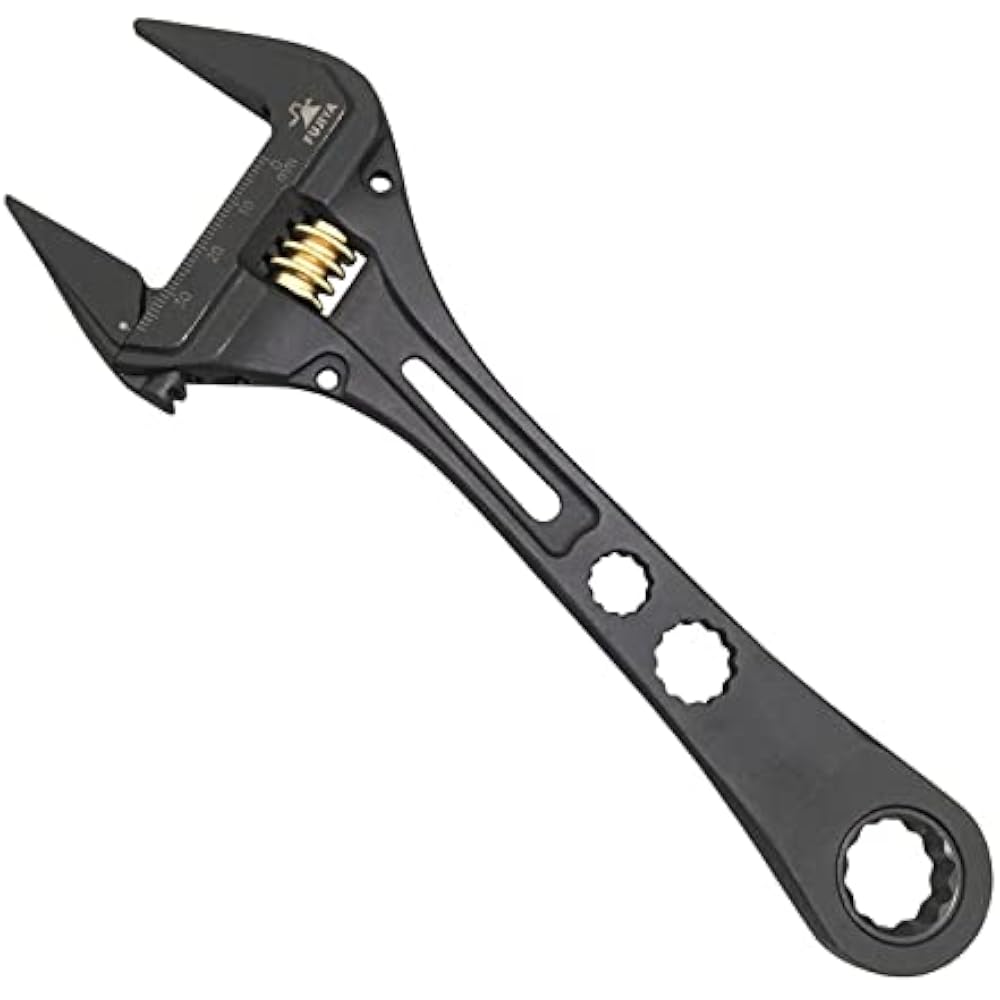 Fujiya (Fujiya) Monkey Wrench with Gear (Black Gold) Multifunction Lightweight Type FGL-38-BG