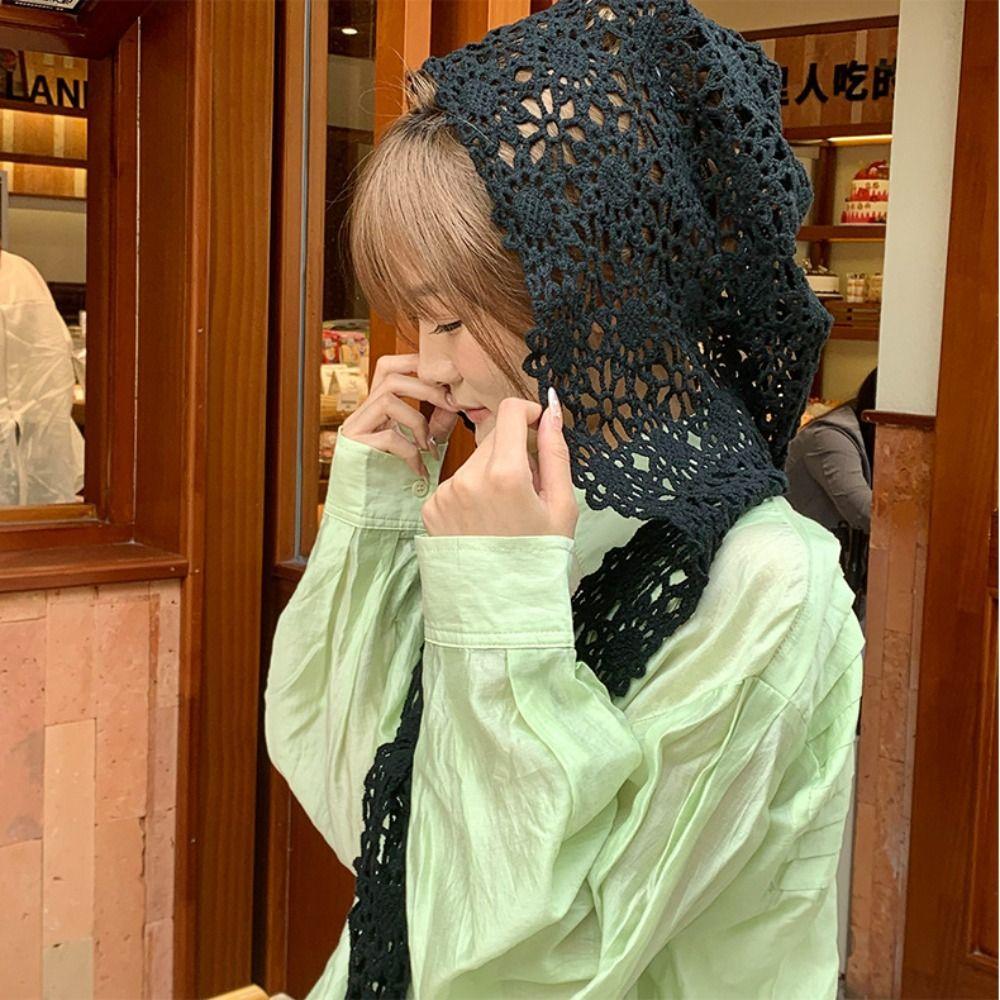 White Lace Scarf Thin Hooded Scarves Retro Blouse Shoulders Fake Collar  Spring