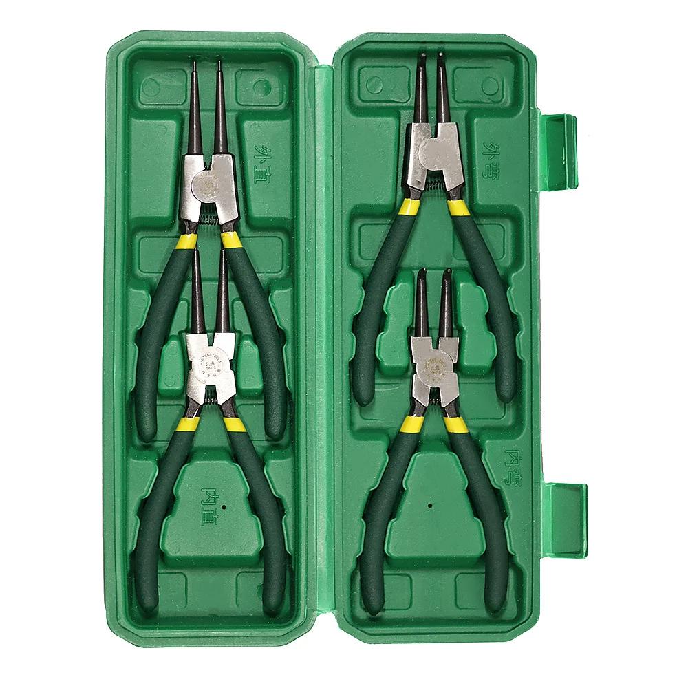 

Набор из 4 плоскогубцев для стопорных колец 7 , плоскогубцы с длинными носами, прямые изогнутые плоскогубцы, внутренние и внешние, прямые изогнутые плоскогубцы, инструмент для снятия стопорного кольца