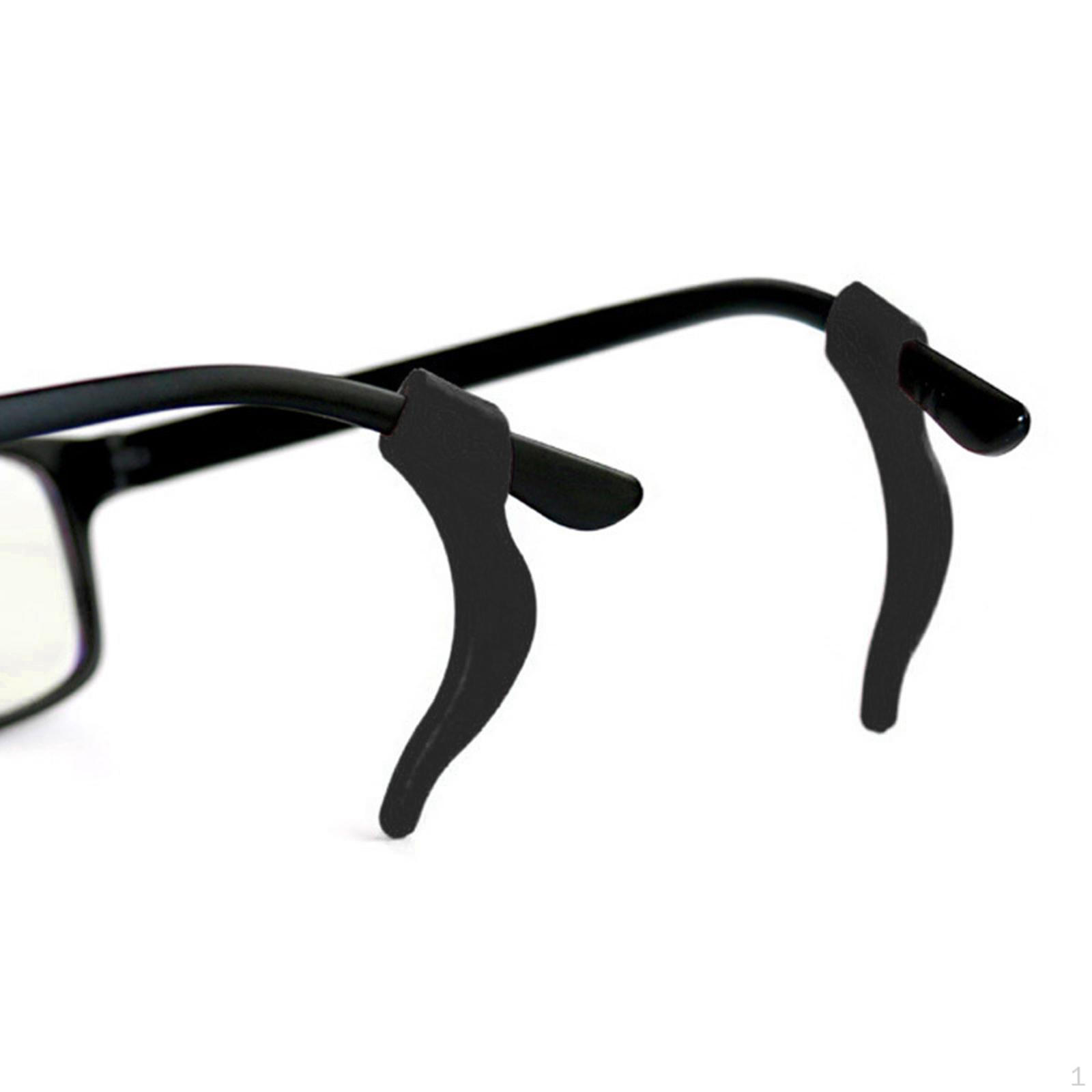 1 пара нескользящих силиконовых крючков-заушников для очков, удобные аксессуары для очков, Black