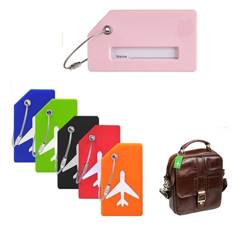 10pcs Silicone Suitcase Markers Durable Luggage Labels with Stainless Steel Loop Easy To Identify