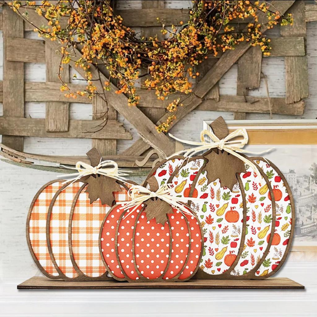 Thanksgiving Wooden Pumpkin Home Decoration Festival Party Gift Ornament