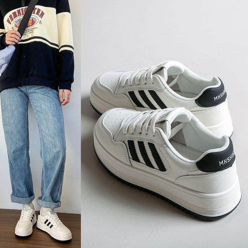 Niche thick-soled heightening little white shoes women's 2025 spring popular women's shoes Internet celebrity versatile casual fashion sports shoes