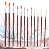 12Pcs Wine Red Nylon Hair Drawing Brush Art Painting Set Tool(flat)