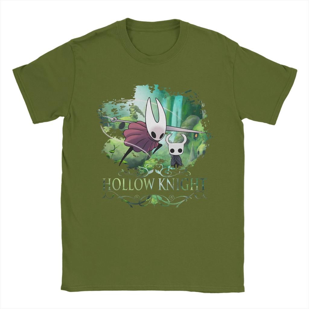 Hollow Knight Silksong T-Shirts für Herren 100% Baumwolle Vintage T-Shirts Rundhals T-Shirts Kurzarm Kleidung Geschenkidee