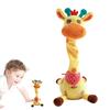 Tanzendes sprechendes Giraffen-Stofftier, Wiederaufladbare musikalische Lernpuppe mit Lichtern, Interaktives Babygeschenk für Reise Party