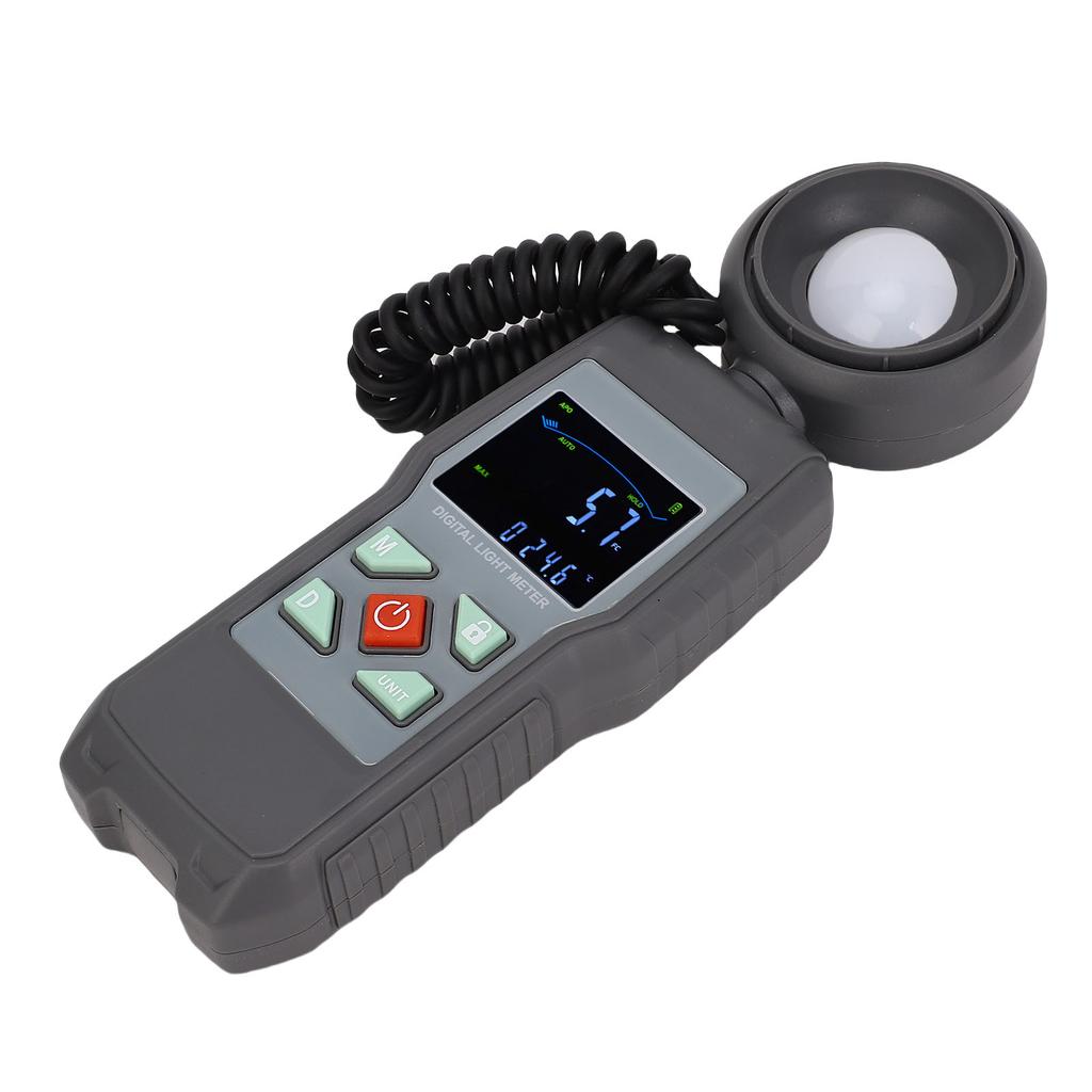 Digital Light Meter 200000LX LCD Screen 360 Degree Rotatable Sensor Temperature Measuring Digital