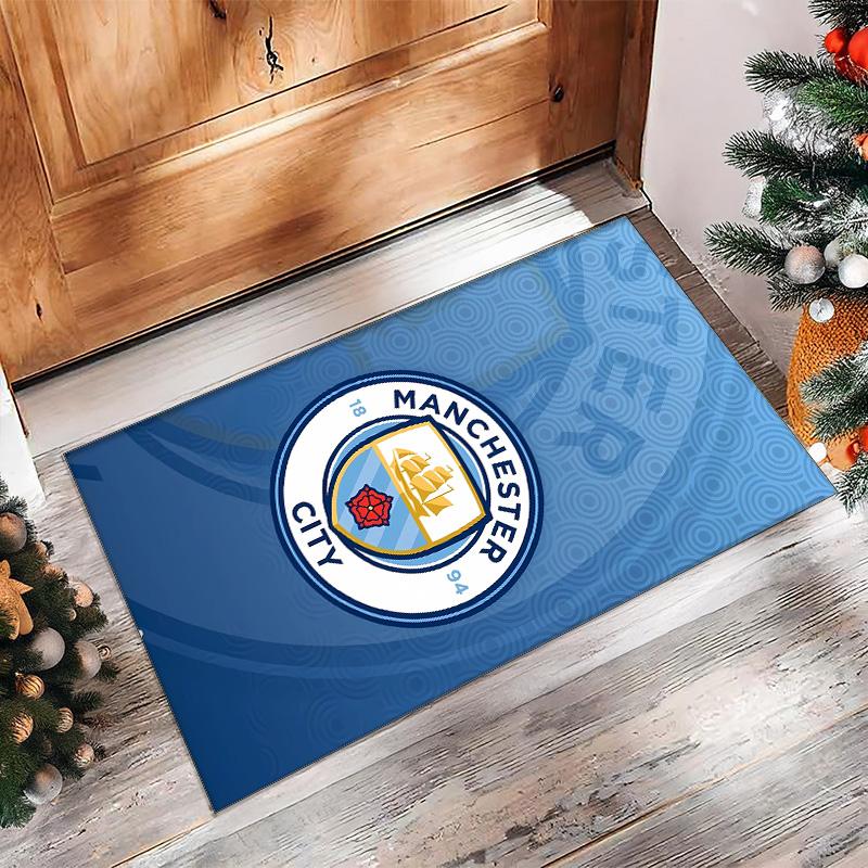 Manchester Printed Flannel Area Rug Non Slip Soft Polyester Floor Carpet Indoor Decor Mat for Bedroom Living Room Sofa