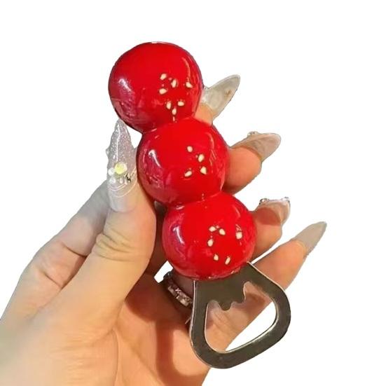 3D Cheese Bottle Opener Refrigerator Magnet Tanghulu Bottle Opening Tool Fridge Magnet Accessories Home Office Kitchen Decoration