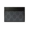 Gucci GG Canvas Leather Interlocking G Card Holder Black Gray Daily Travel 673002-92TCN-1000