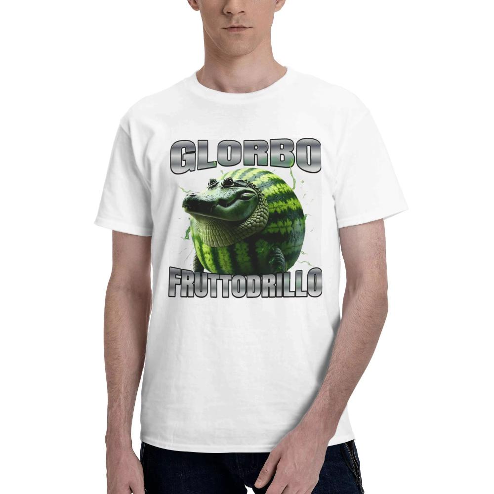 

Glorbo Fruttodrillo Funny Italian Brainrot Meme Men T Shirt Hip Hop TShirts ShortSleeve Tops Summer Cotton Plus Size Top Tees S