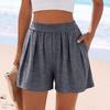 2026 European & American Summer Wide Casual Solid Color Fashion Shorts with Pockets
