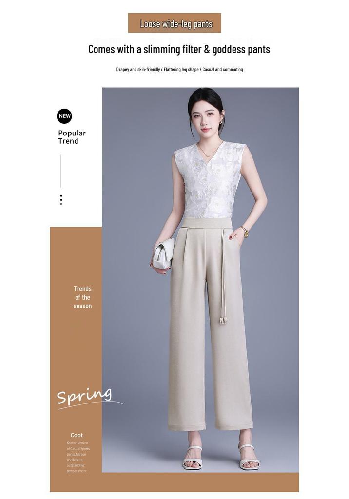 2026 New Versatile High Waist Straight Leg Trousers - Loose, Slimming, Breathable, Stylish Trousers for Middle-Aged and Elderly Women.