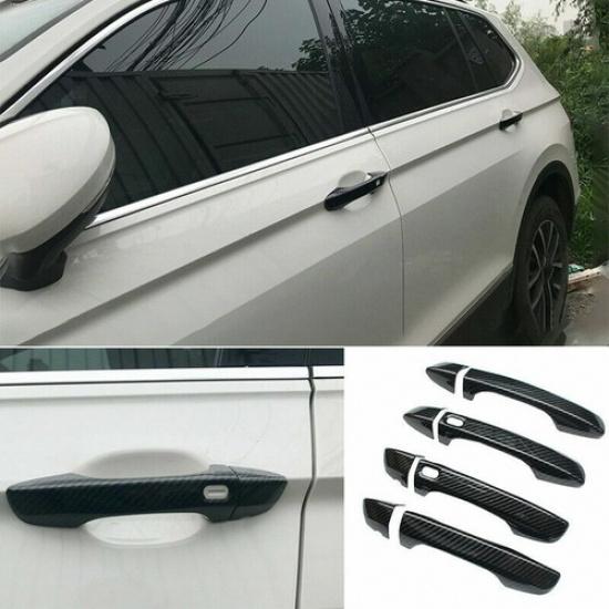 ABS Carbon Fiber Outside Door Handle Cover Trim For 2018-2021 Volkswagen Tiguan