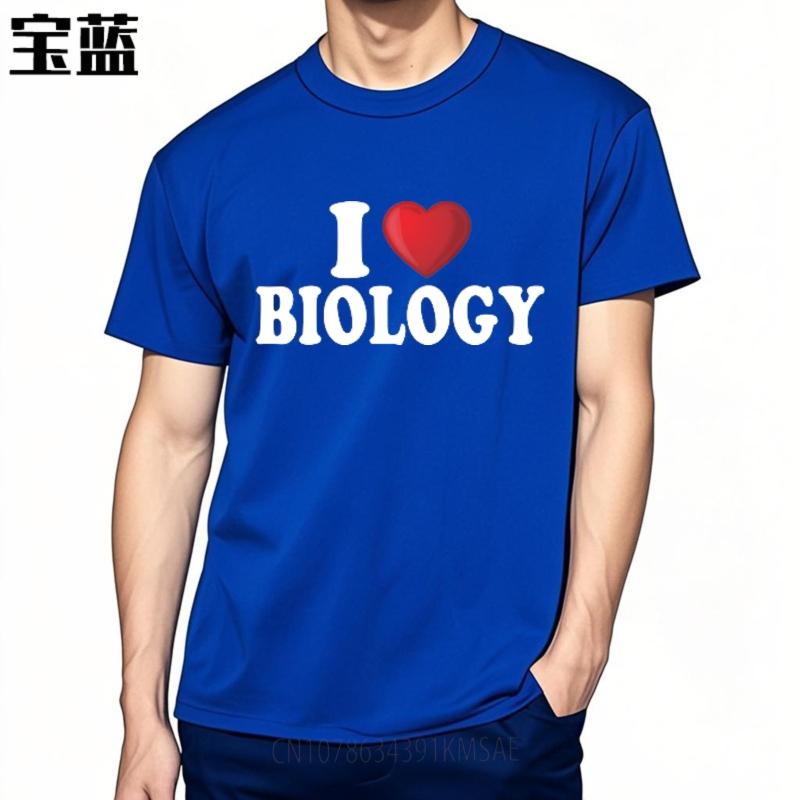 Top Tees Relaxed Fit Tshirt Soft Boys Oneck Tshirt Streetwear I Love Biology Comfort Man Tees Breathable Tee Oversized Tshirt