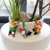3PCS Flower Pots Ornaments Cartoon Gnome Resin Figurines Decoration Gift Flower Pots Decors for Home School Office