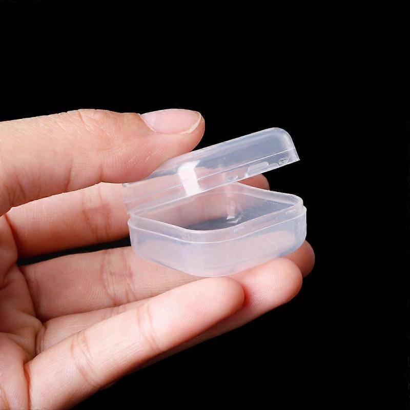 Square Transparent Storage Box Makeup Lipstick Cotton Swab Organization for Women Jewelry Cosmetics Collection Red