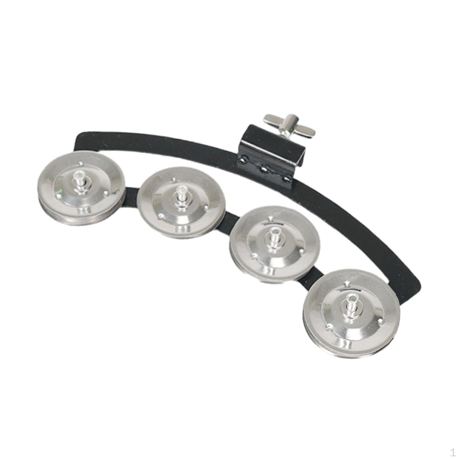 Тарелки Хай-хэт Бубен Барабанная установка с креплением Музыкальный инструмент Ручной колокольчик Погремушка Музыка argent