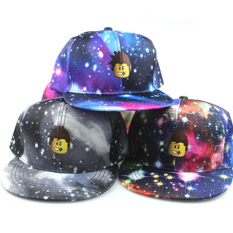 Roblox Starry Sky Street Dance Baseball Cap: Korean Style Flat Brim Unisex Duckbill Hat