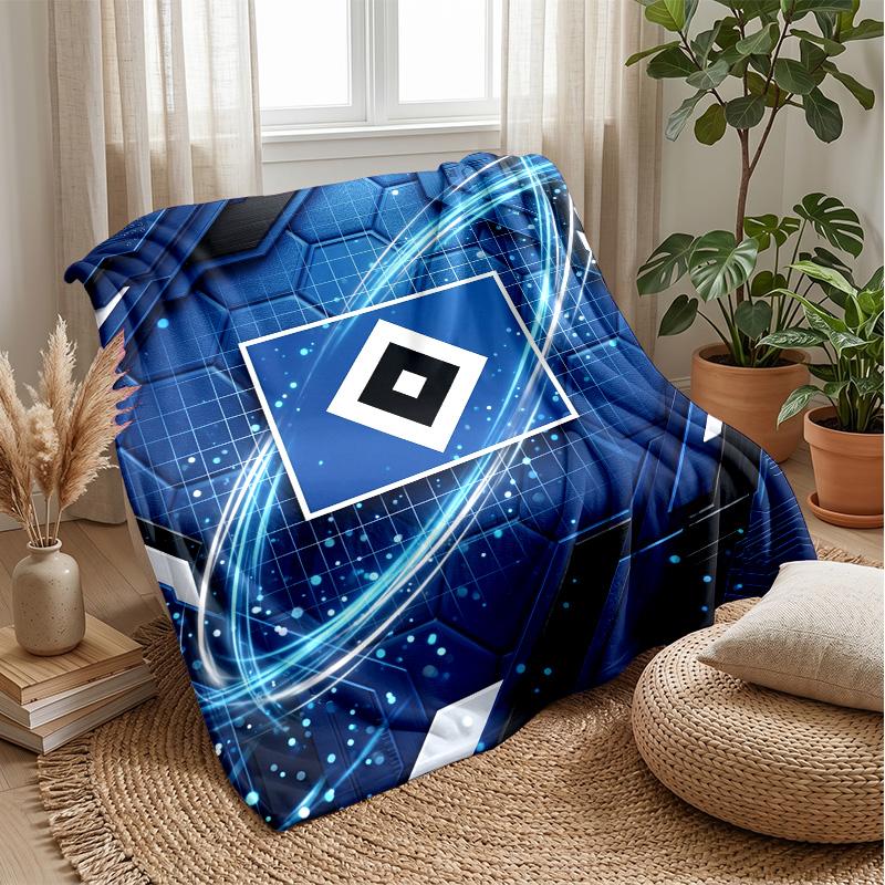 Hamburger SV Football Print Flannel Blanket, Soft Warm Lightweight Throw Blanket for Sofa Bed Camping
