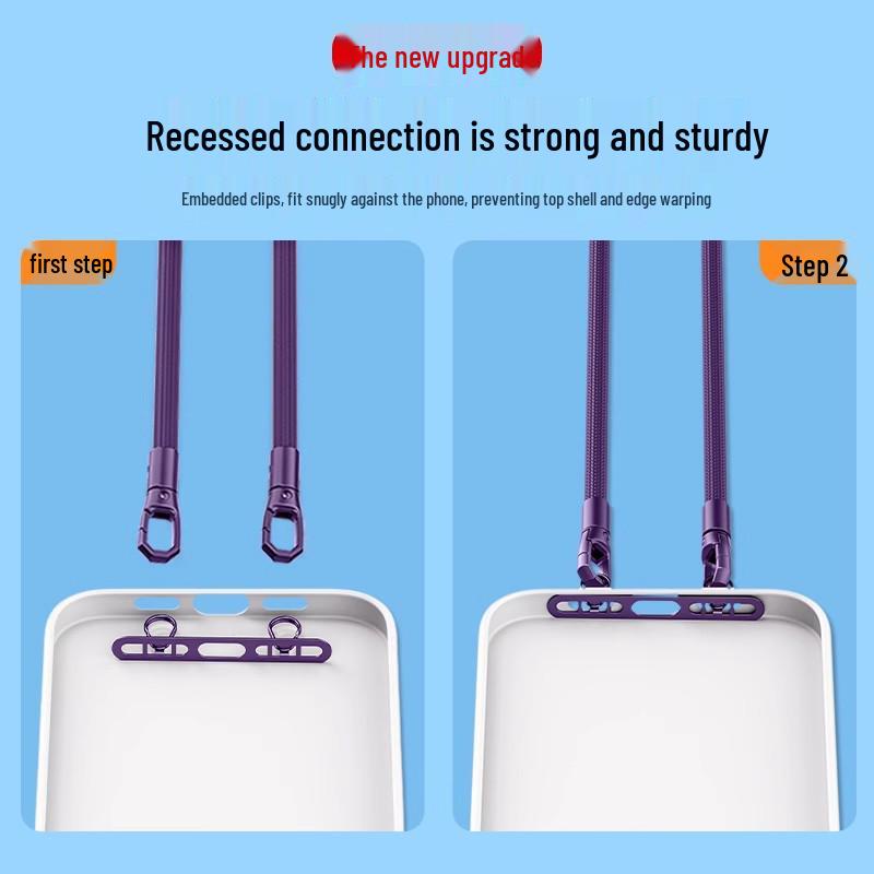 Stainless Steel Mobile Lanyard Chain with Double Buckle Clip
