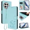 Suitable for OPPO Reno 14 Phone Case, Heart-shaped Cat Protective Cover, REALME C71 4G Flip Cover with Card Slot Leather Case