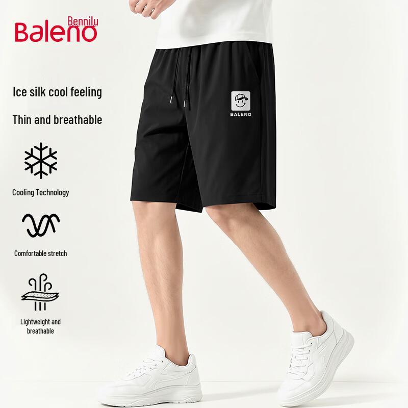 Baleno Men's Ice-Feel Casual Shorts with JPB Smiley Logo