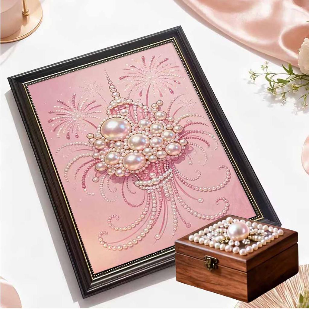 Pearl Bouquet DIY Diamond Art Kits 15.7x19.6inch Gem Art Diamond Painting Kits Without Frame for Adults Gift Idea Home Wall Decor
