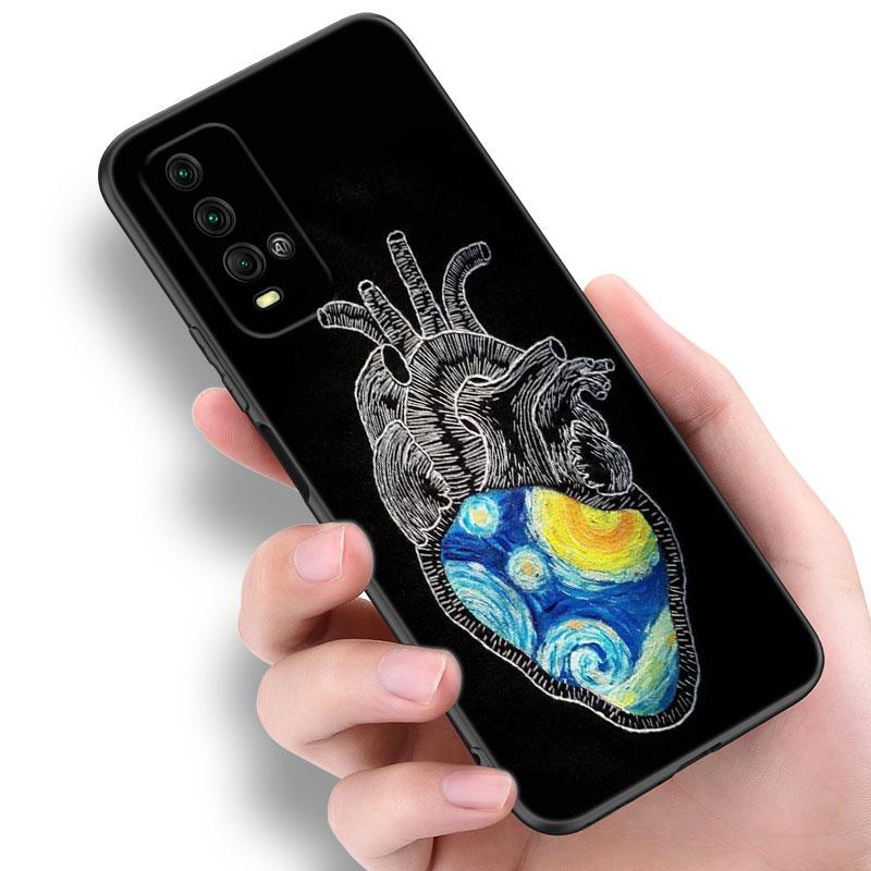 Pouzdro na telefon s olejomalbou Van Gogha pro Xiaomi Redmi Note 5 6 9T K20 K40 K50 Pro 7A 8A 9A 9C 9i 10A 10C A1 S2 Měkký TPU Černý Kryt