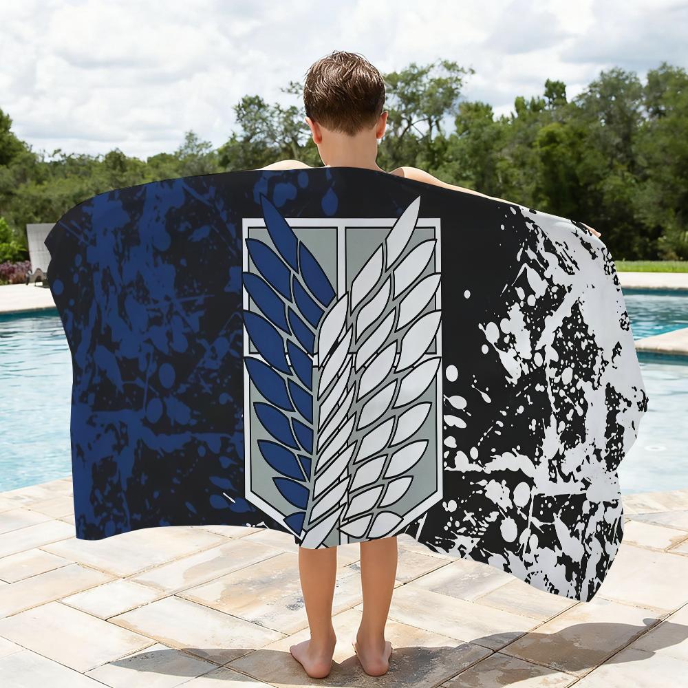 Anime Attack On Titan Towel Quick Drying Beach Towels Are Suitable For Swimming Pools Camping Yoga And The Gym