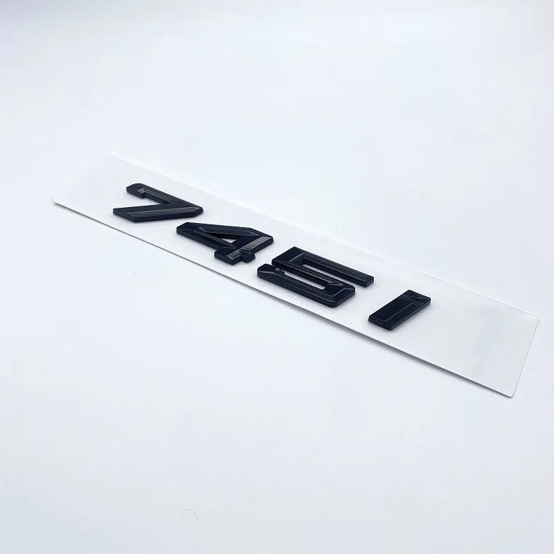 New Font Numbers Letters 730i 740i 745i 750i 760i Top ABS Emblem for BMW 7 Series Car Trunk Nameplate Logo Sticker Black Chrome