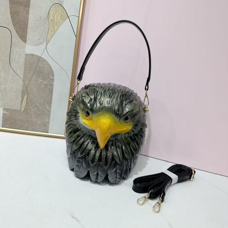 2025 Modieus Ontwerp Unieke 3D Adelaarskop Dames Handtassen Hoge Kwaliteit Halloween Tas Grappige Vorm Crossbody Schoudertas