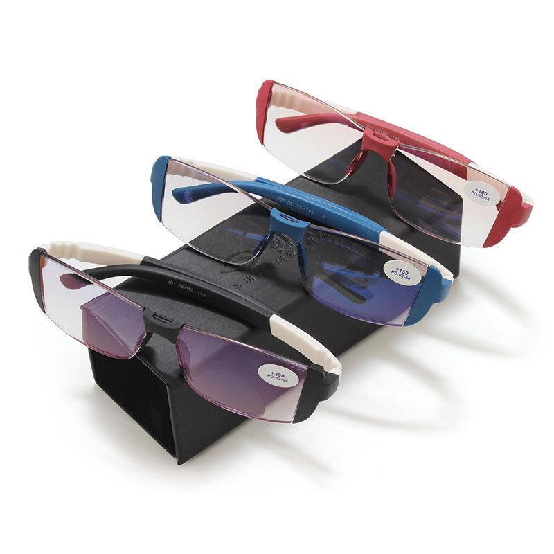 Anti Blue Light Frameless Reading Glasses For Women Men Anti-fatigue Rimless Magnetic Therapy Eye Protect Hyperopia Eyeglasses With Grade +100 To +400