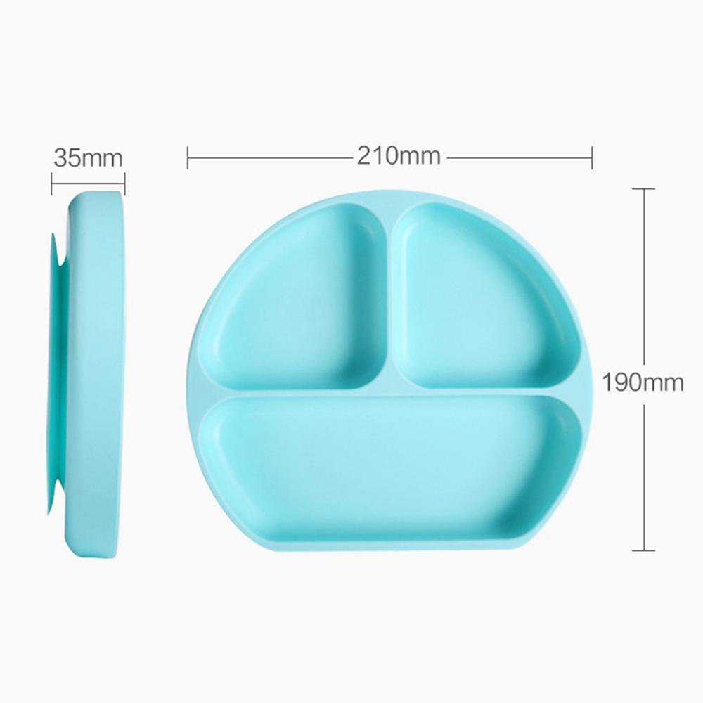 Silikon Babytallrikar Okrossbara Delade Sugkoppstallrik för Ris Frukt Snacks Barnstol Läger