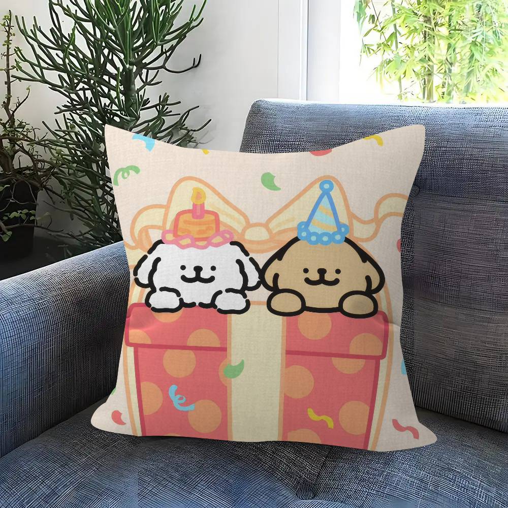 Cartoon Line Dog Pillow Gift Home Office Decoration Bedroom Sofa Car Cushion Cover Case 45X45