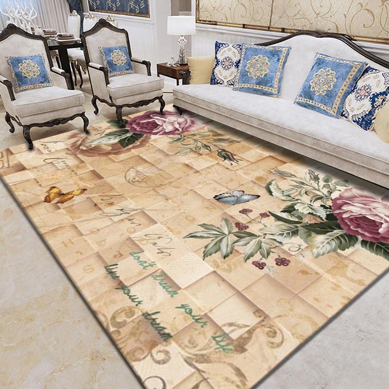3D Carpet Living Room Bedroom Printed Carpet Wedding Floor Mat Modern and Simple Carpet