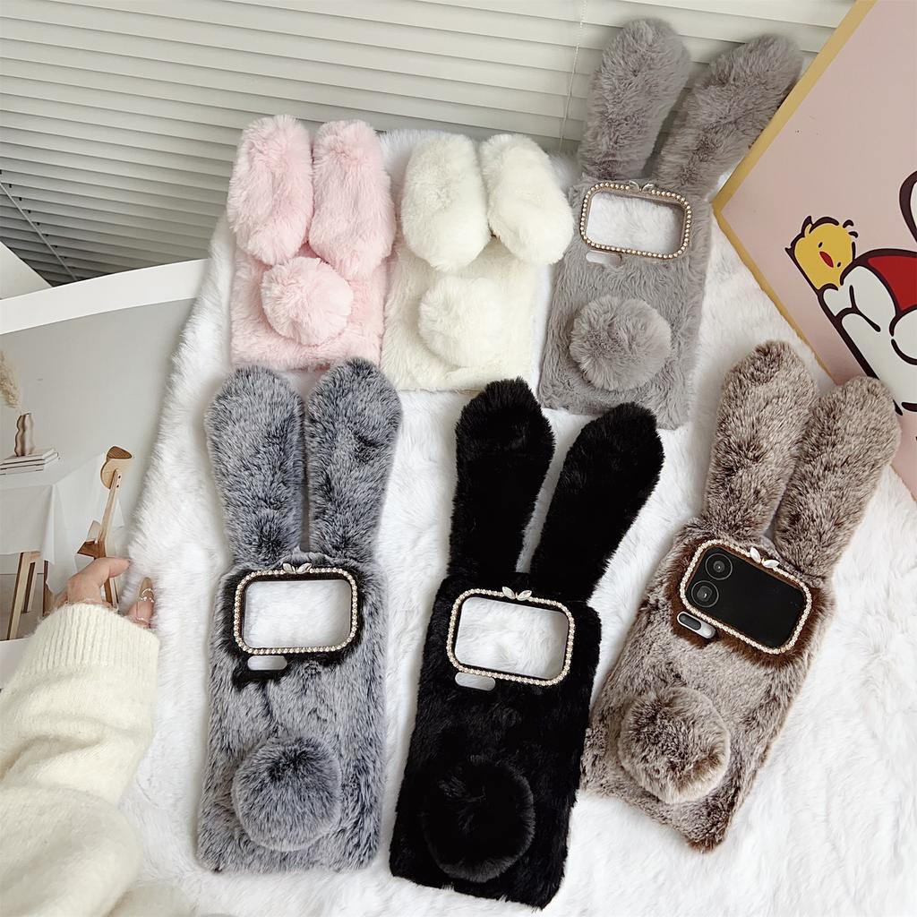 Für Xiaomi 17 Pro Max Hülle Plüsch Süßer Hase Winter Flauschig TPU Handyhülle