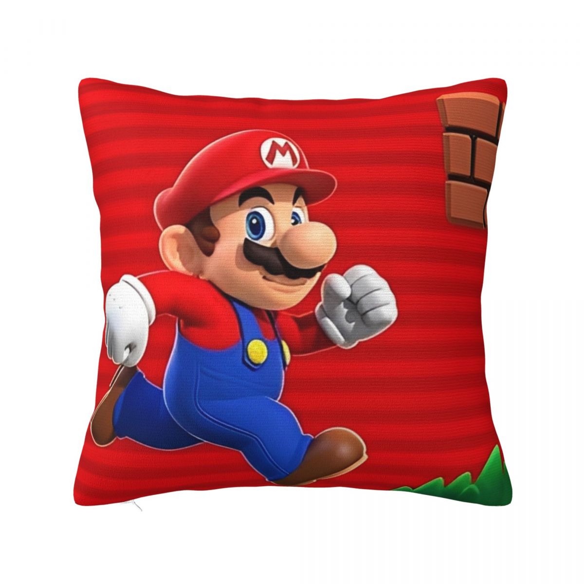 Marios Mushroom Throw Pillow Cover Polyester Throw Pillow Games Novelty Pillowcover Home Decor 12x12Inch