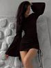 Women's Commuting Fashion Sleeve Drawstring Hip Dress For Women