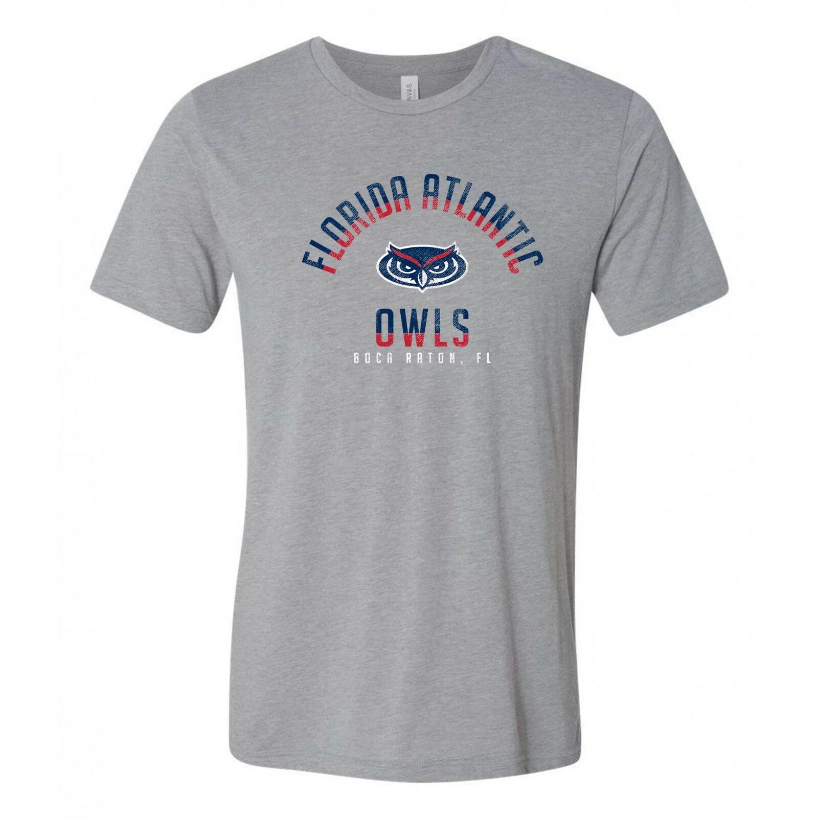 Florida Atlantic University Division Arch Triblend T Shirt - Athletic Grey L