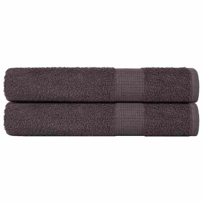 VidaXL Towels 2 Pcs Anthracite 100x200 Cm 360 G/m² 100% Cotton, Beach Towel, Guest Towel, Large Towel 136697