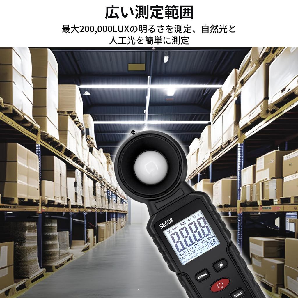 Mcbazel Digital Illuminance Meter Lux Meter 200,000 Lux High-Precision Measurement Portable LCD Display for Photography, Plant Cultivation, Lighting M
