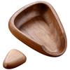 Wooden Coffee Bean Dosing Bowl With Small Spoon Rest Natural Walnut Wood For Coffee Dosing Cup