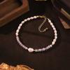 Natural Freshwater Pearl Moonstone Beaded Adjustable Bracelet for Women Daily Office Wedding  Pearl Bracelet Dainty Jewelry
